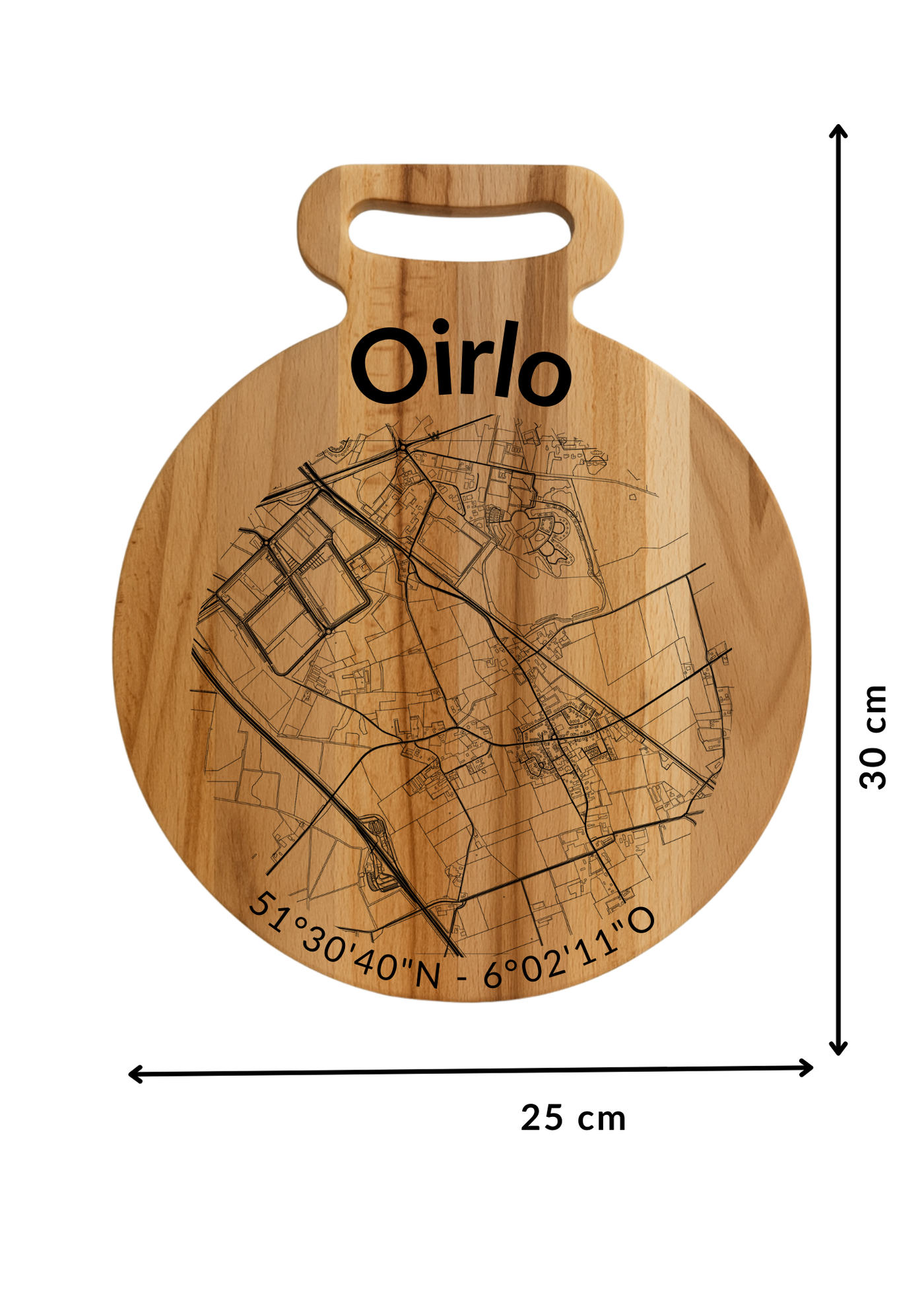 Borrelplank Oirlo met dorpsgravure - Gepersonaliseerd cadeau