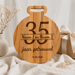35 Jaar Getrouwd cadeau | Gegraveerde Borrelplank