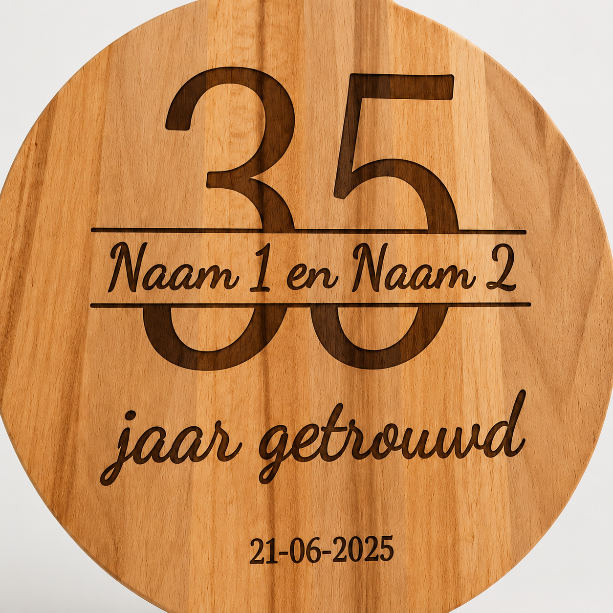 35 Jaar Getrouwd cadeau | Gegraveerde Borrelplank