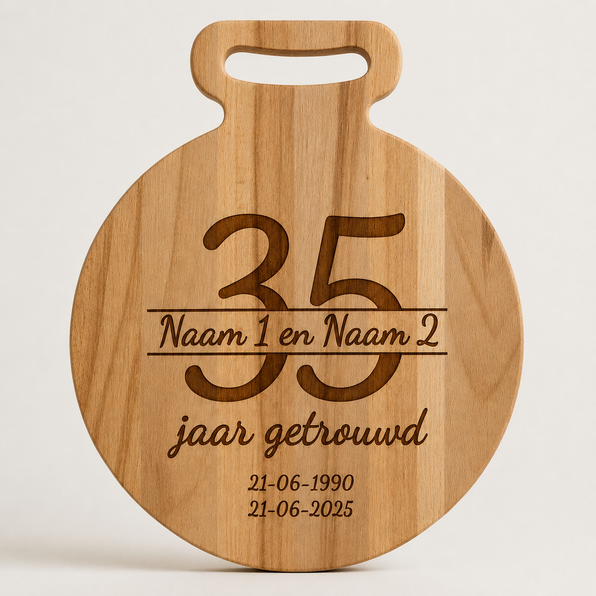 35 Jaar Getrouwd cadeau | Gegraveerde Borrelplank