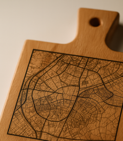 Borrelplank Assen met stadsgravure - Gepersonaliseerd Cadeau - Serveerplank Rechthoek