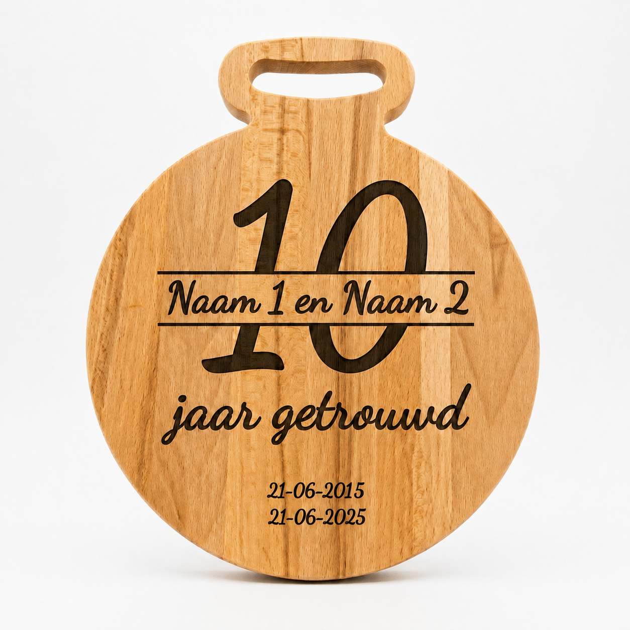 10 Jaar Getrouwd Cadeau - Gegraveerde Borrelplank