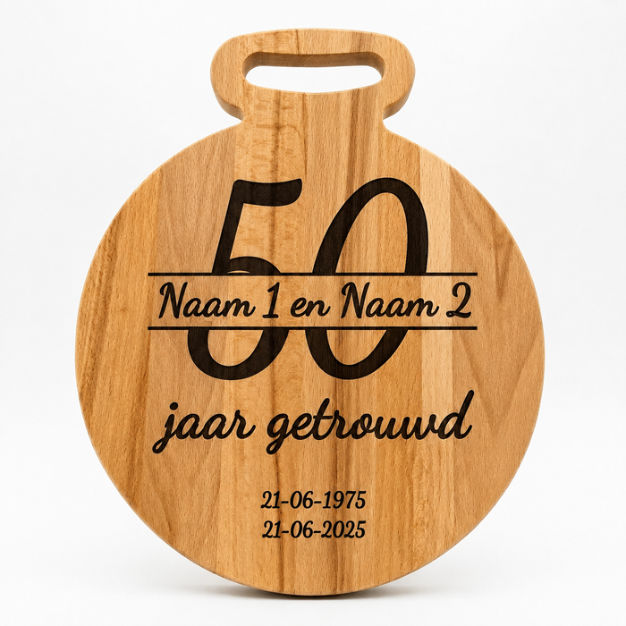 50 Jaar Getrouwd Cadeau - Gouden Jubileum Borrelplank