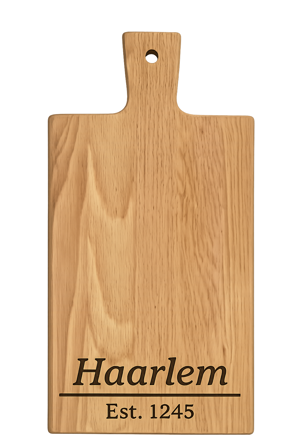 Borrelplank Haarlem met Stadsnaam en Stadsoprichting - Gepersonaliseerd cadeau