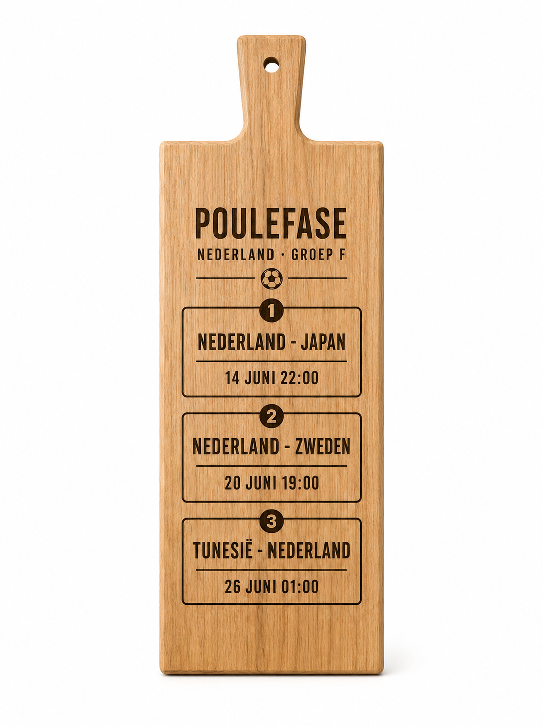 Borrelplank WK 2026 poulefase Nederland Groep F | Voetbalcadeau