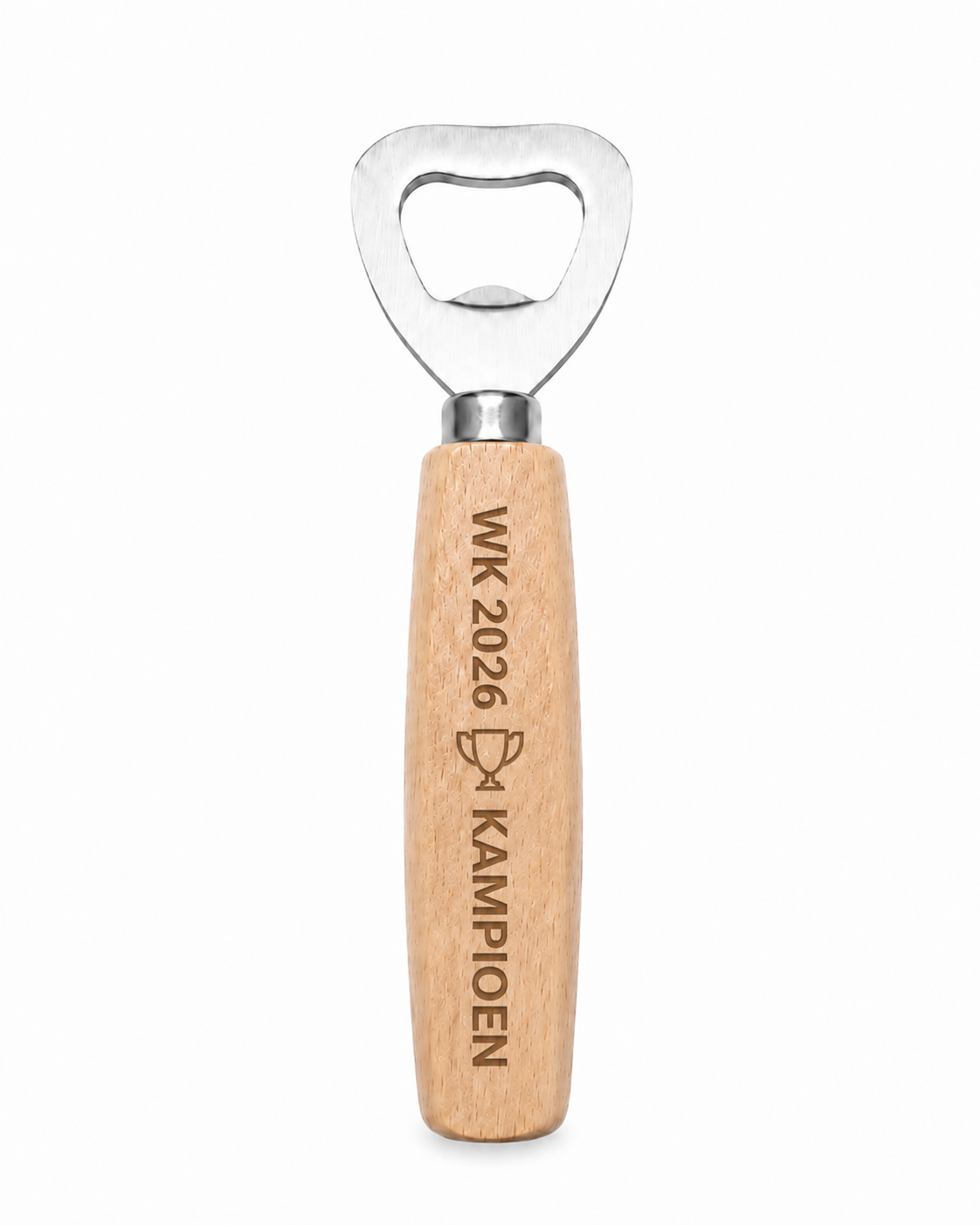 Houten flessenopener WK 2026 Kampioen | Cadeau voor voetbalfans