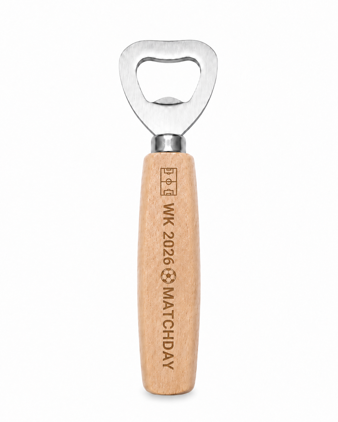 Houten flessenopener WK 2026 Matchday | Cadeau voor voetbalfans