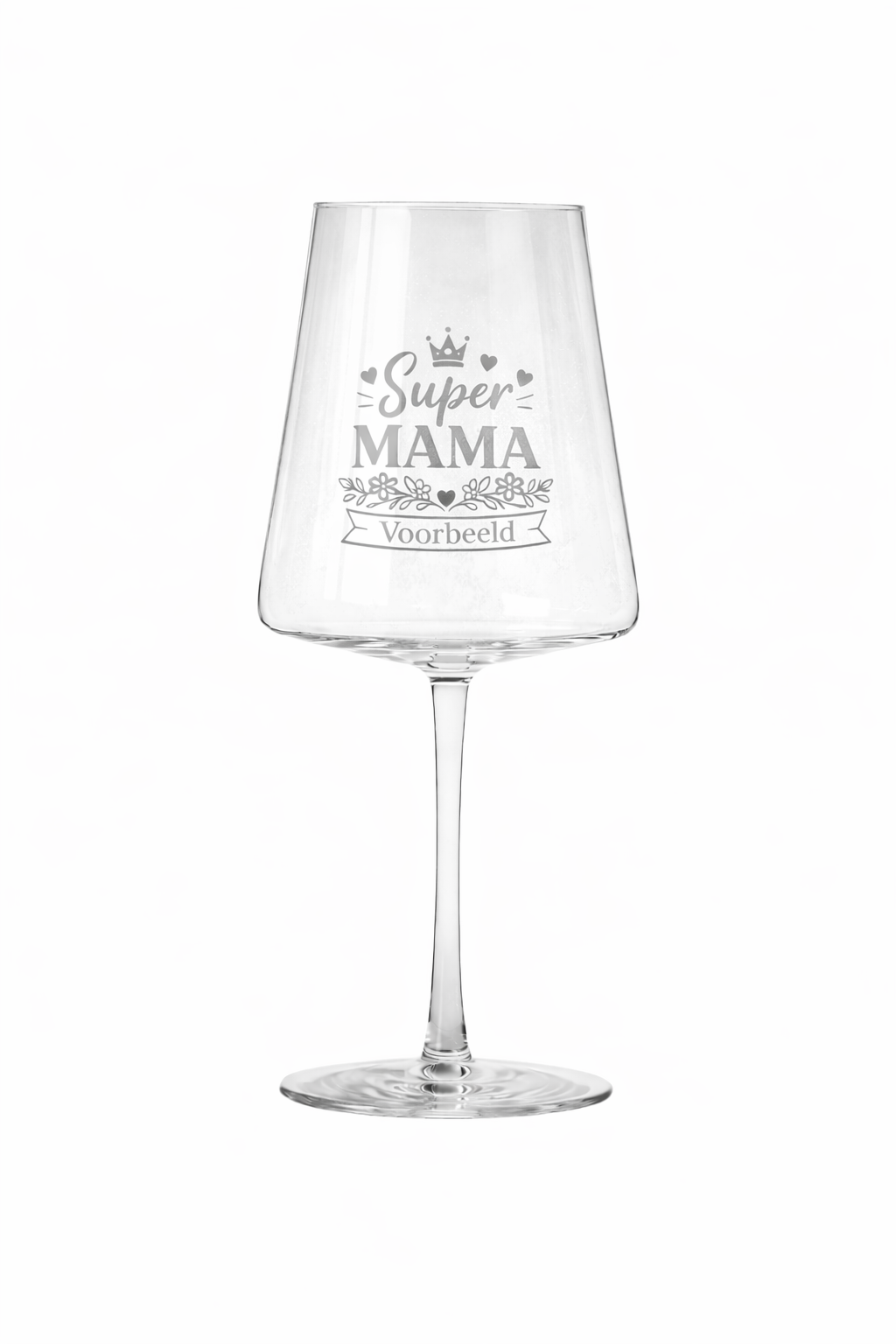 Gegraveerd wijnglas Super mama met naam - Moederdagcadeau