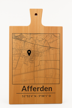 Borrelplank met stadsgravure naar keuze - Gepersonaliseerd cadeau