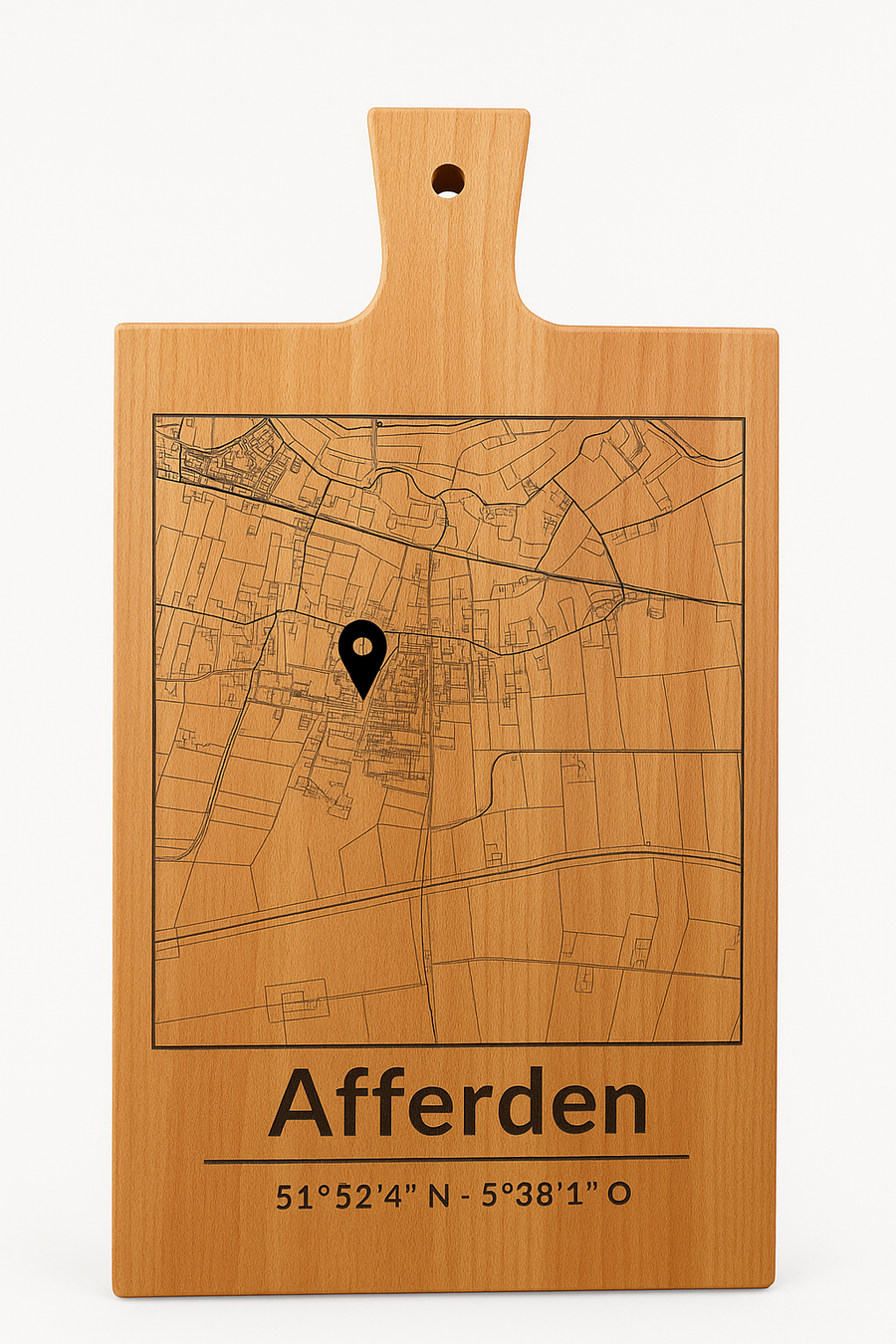 Borrelplank met stadsgravure naar keuze - Gepersonaliseerd cadeau