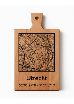 Borrelplank met stadsgravure | Kies jouw Nederlandse stad of dorp