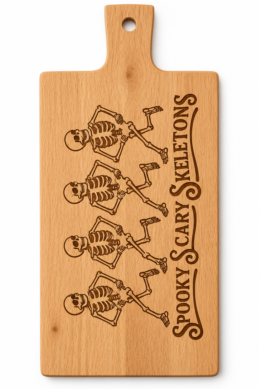 Borrelplank met dansende skeletten | Gegraveerd Halloweencadeau