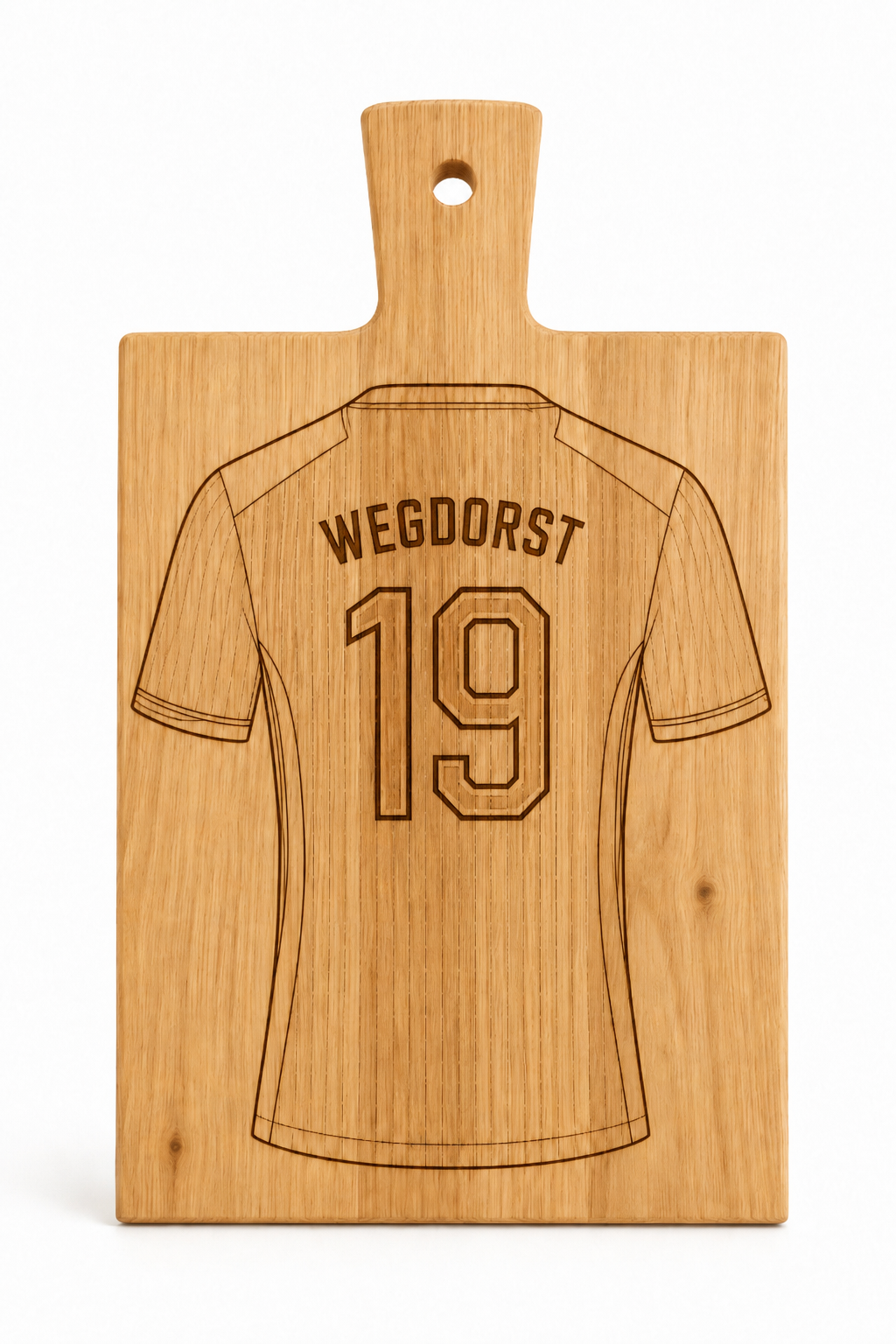 Voetbalshirt borrelplank Wegdorst 19 - Gegraveerd voetbal cadeau