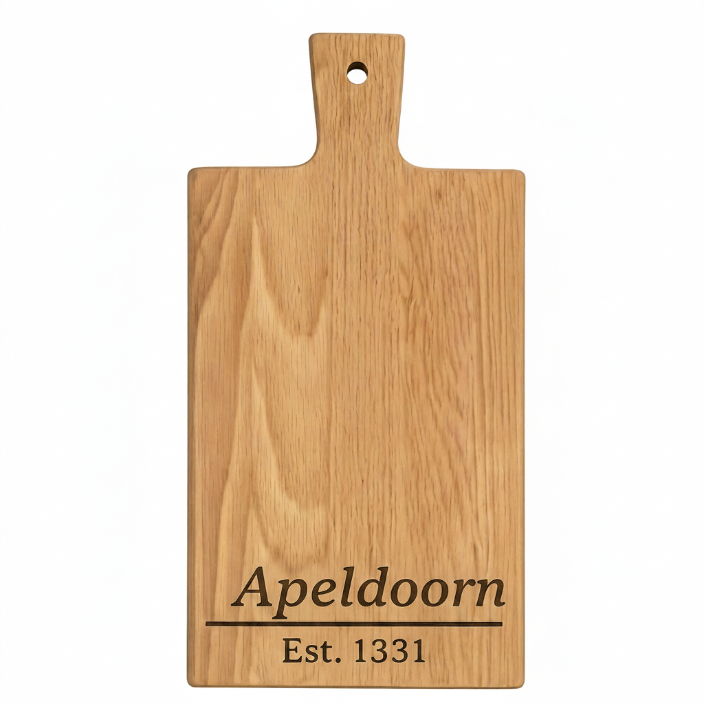 Borrelplank Apeldoorn met Stadsnaam en Stadsoprichting - Gepersonaliseerd cadeau