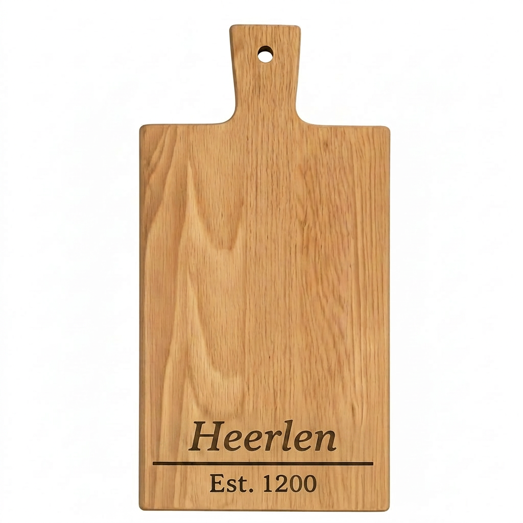 Borrelplank Heerlen met Stadsnaam en Stadsoprichting - Gepersonaliseerd cadeau
