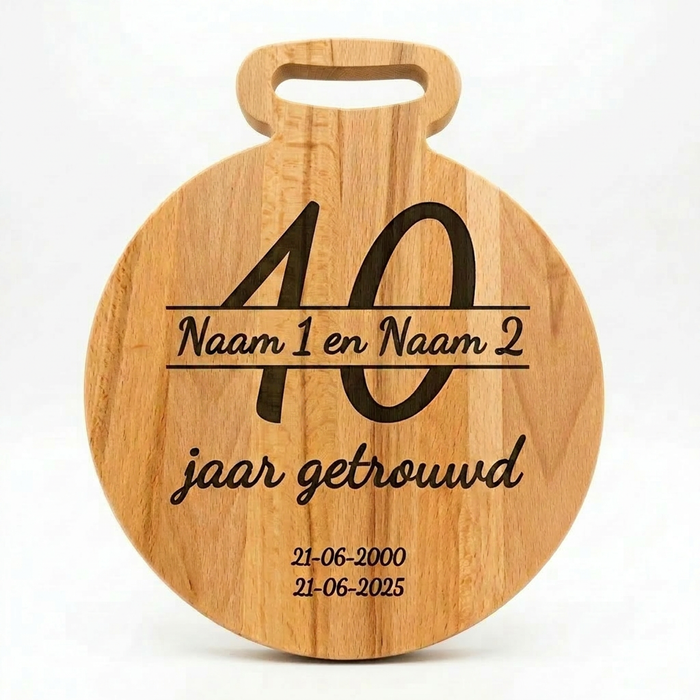 40 Jaar Getrouwd Cadeau - Robijnen Jubileum Borrelplank