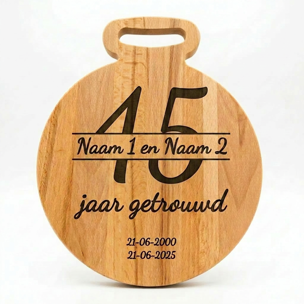 45 Jaar Getrouwd Cadeau - Saffieren Jubileum Borrelplank