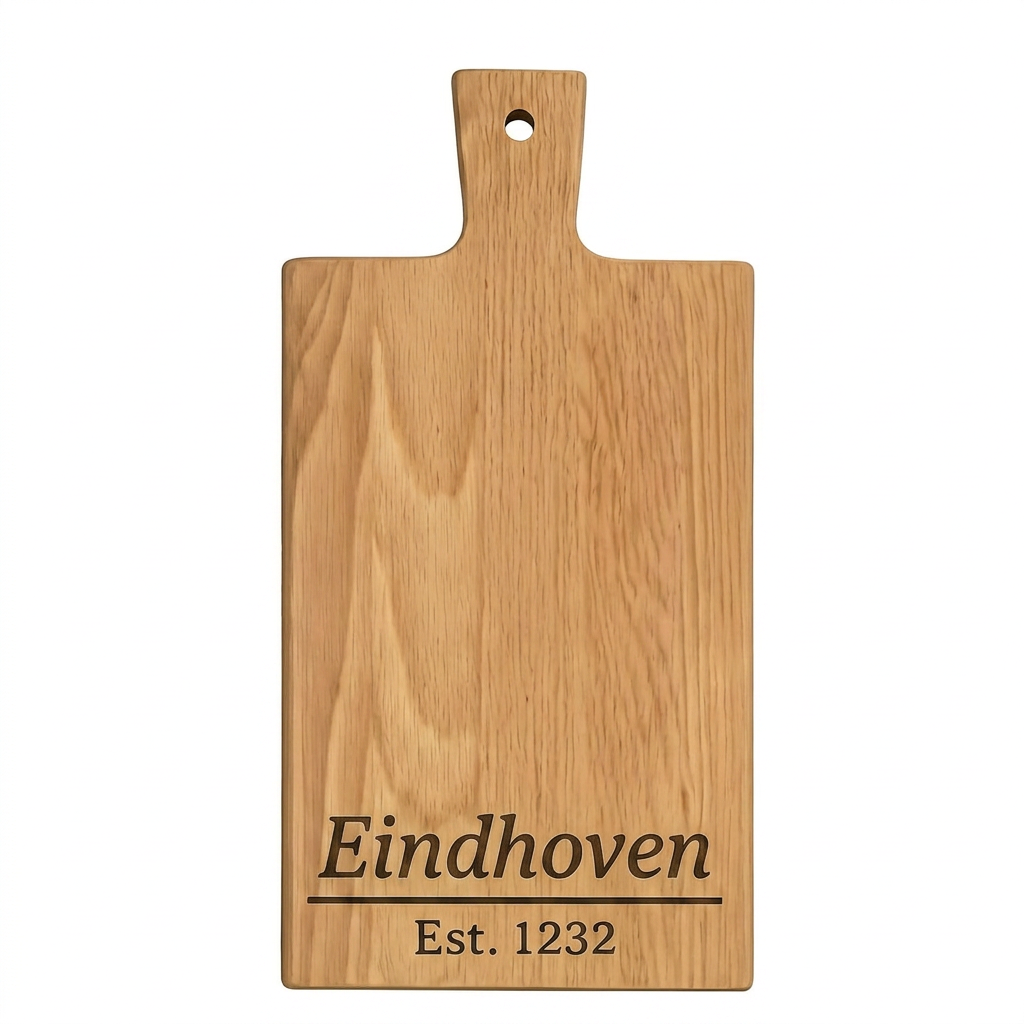 Borrelplank Eindhoven met stadsgravure - Gepersonaliseerd Cadeau - Serveerplank Rechthoek
