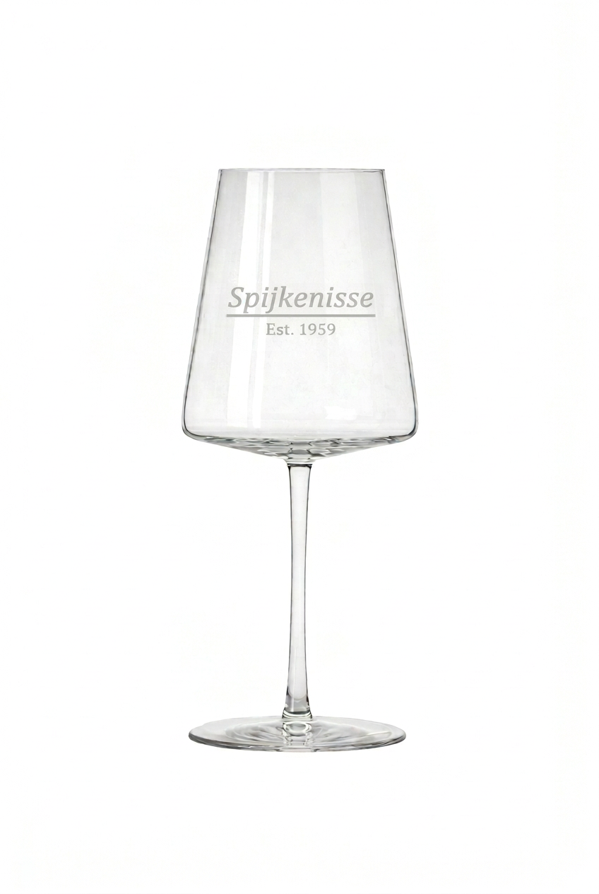 Gegraveerd wijnglas Spijkenisse met Stadsnaam en Stadsoprichting - Gepersonaliseerd cadeau