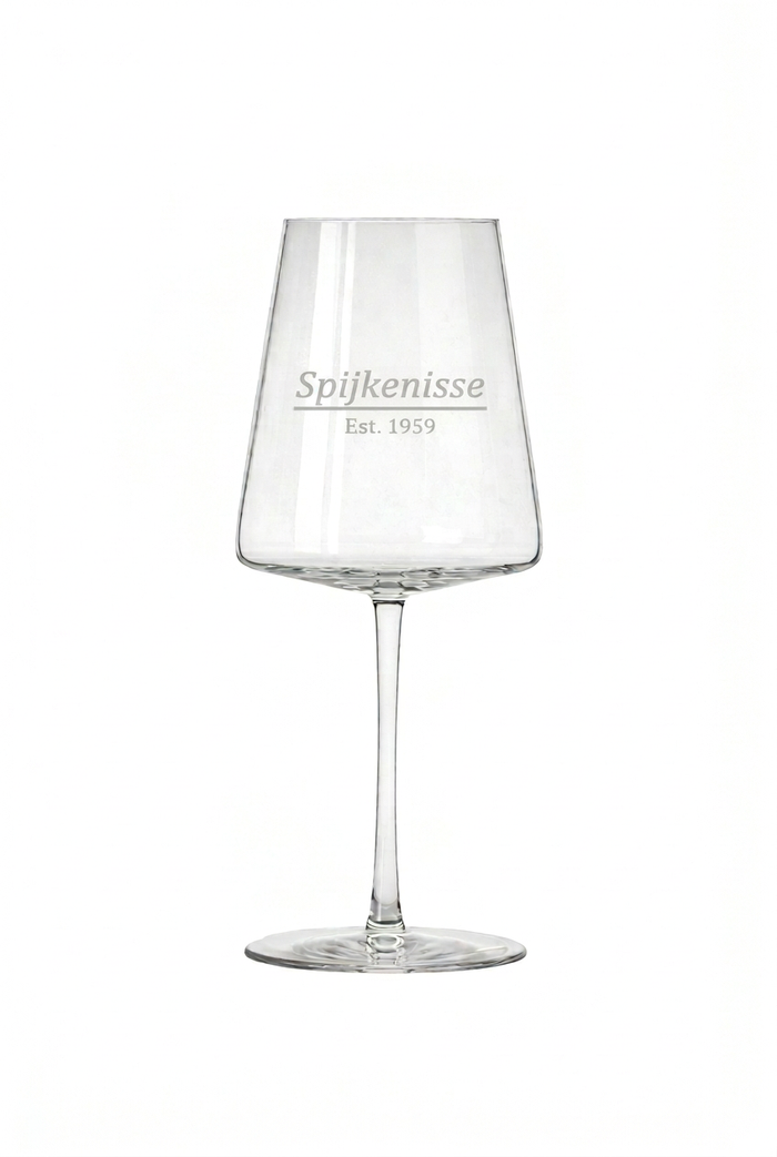 Gegraveerd wijnglas Spijkenisse met Stadsnaam en Stadsoprichting - Gepersonaliseerd cadeau