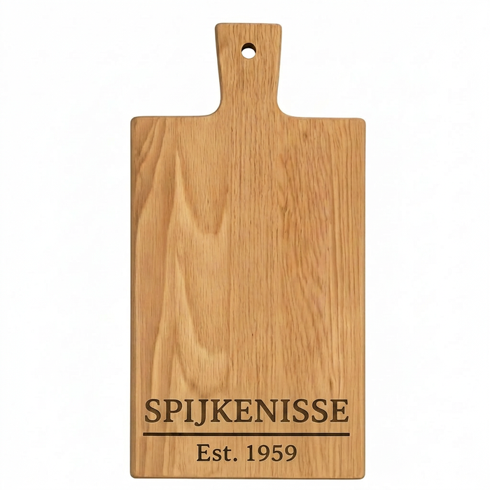 Borrelplank Spijkenisse met Stadsnaam en Stadsoprichting - Gepersonaliseerd cadeau