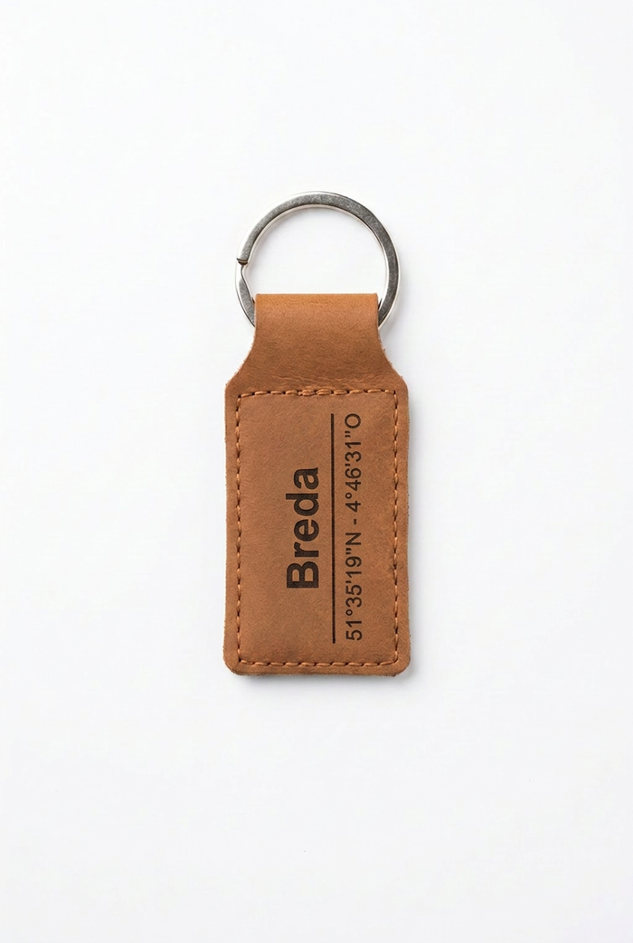 Leren sleutelhanger Breda - Handgemaakt persoonlijk cadeau