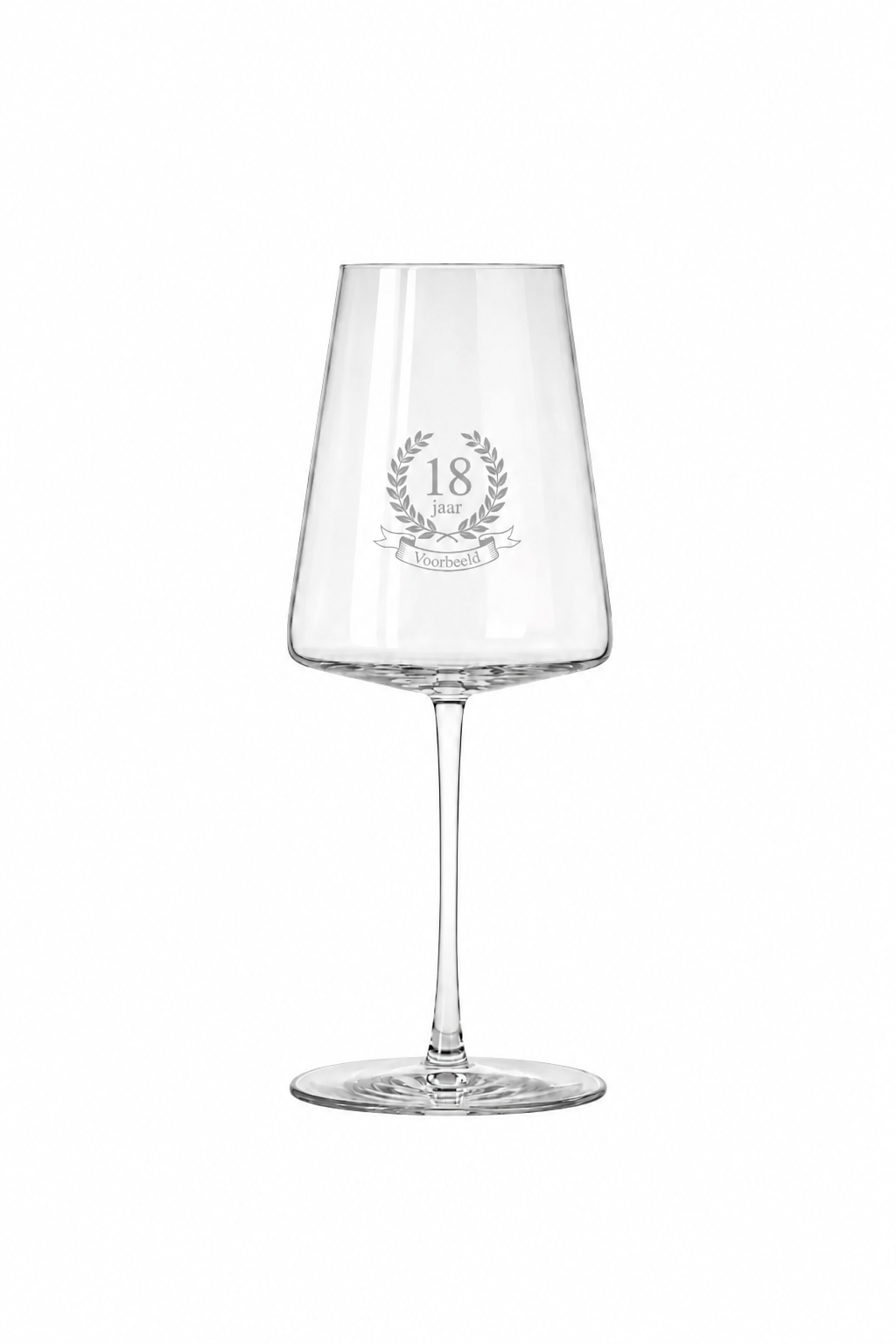 Gegraveerd wijnglas 18e verjaardag met naam | 52 cl