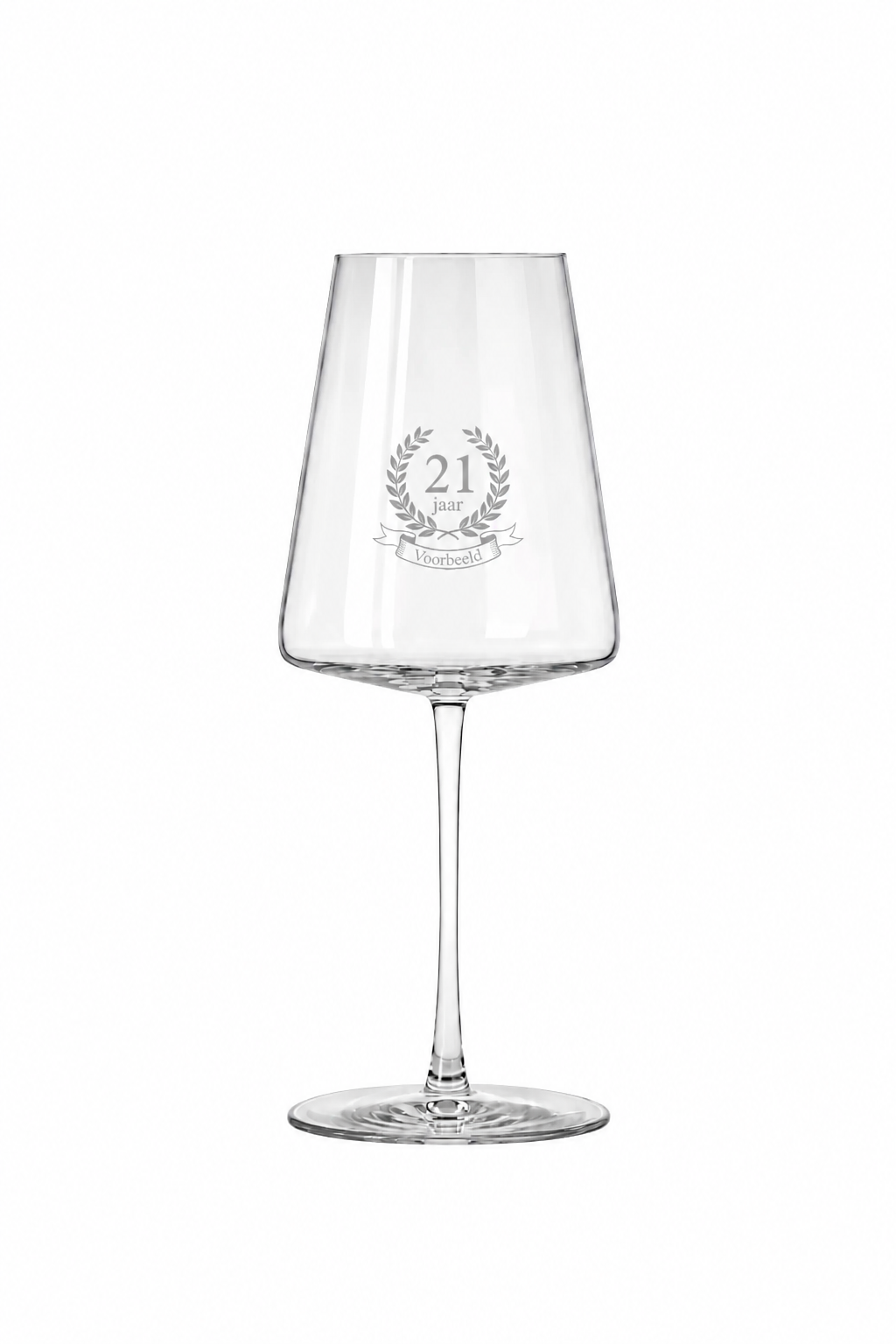 Gegraveerd wijnglas 21e verjaardag met naam | 52 cl