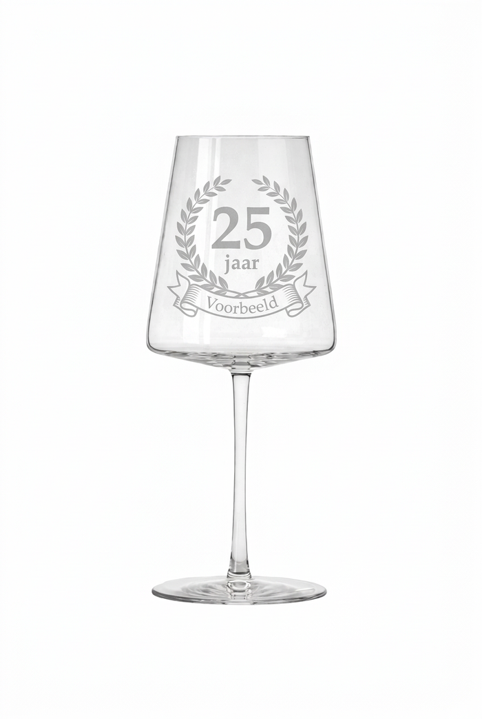 Gegraveerd wijnglas Met Naam 25 Tijdloos Cadeau 52 Cl met naam - Gepersonaliseerd cadeau