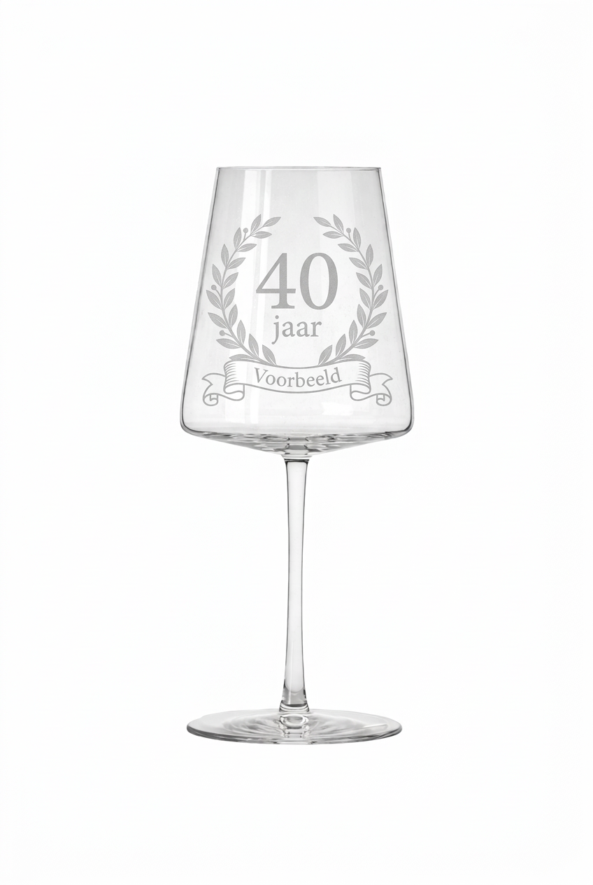 Gegraveerd wijnglas Met Naam 40 Tijdloos Cadeau 52 Cl met naam - Gepersonaliseerd cadeau