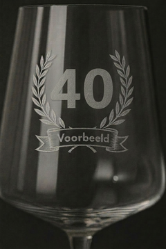 Gegraveerd wijnglas Met Naam 40 Tijdloos Cadeau 52 Cl met naam - Gepersonaliseerd cadeau