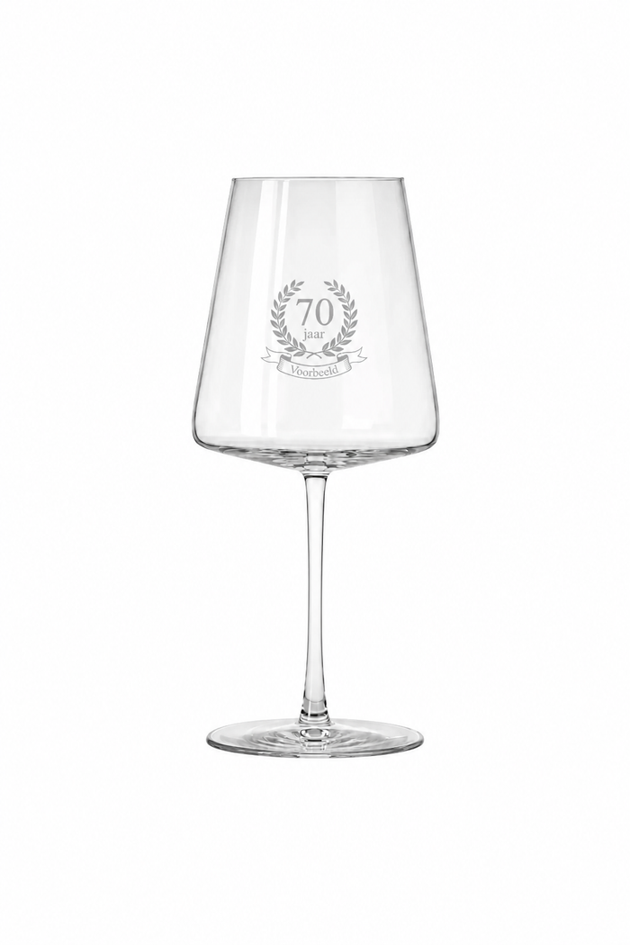 Gegraveerd wijnglas 70e verjaardag met naam | 52 cl