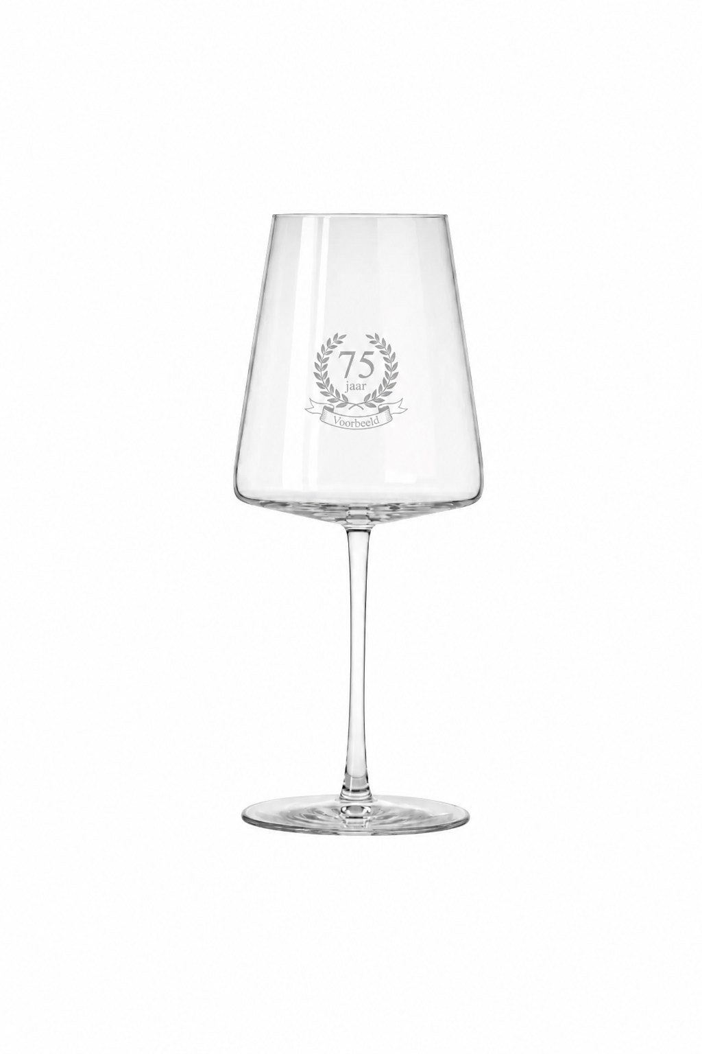 Gegraveerd wijnglas 75e verjaardag met naam | 52 cl