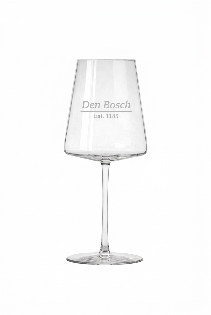 Gegraveerd wijnglas Den Bosch met datum stadsrechten - Uniek cadeau - 52 cl