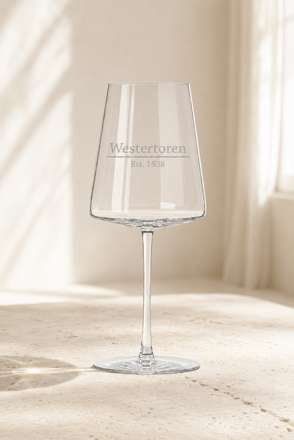 Wijnglas Westertoren met oprichtingsjaar | Amsterdams cadeau