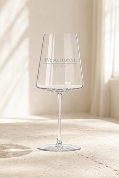 Wijnglas Westertoren met oprichtingsjaar | Amsterdams cadeau