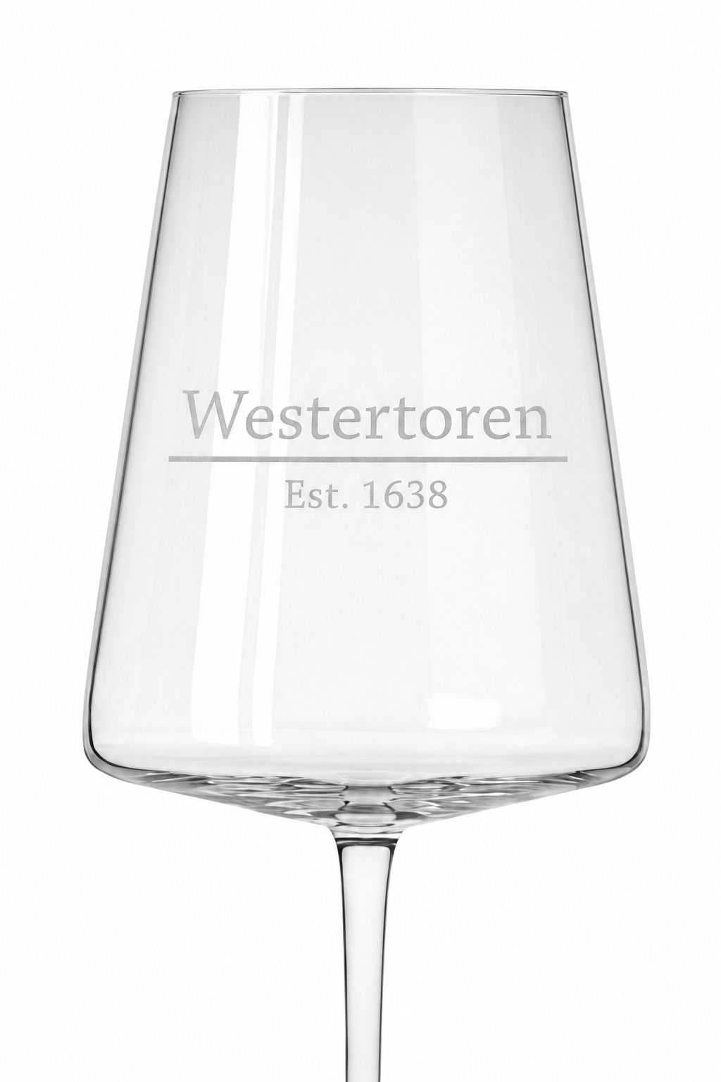 Wijnglas Westertoren met oprichtingsjaar | Amsterdams cadeau