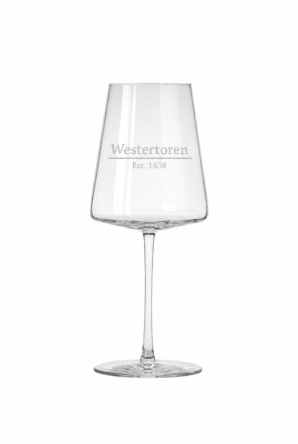 Wijnglas Westertoren met oprichtingsjaar | Amsterdams cadeau
