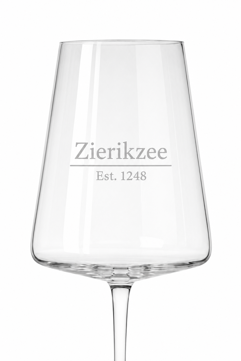 Gegraveerd wijnglas Zierikzee met oprichtingsjaar | Zeeuws cadeau