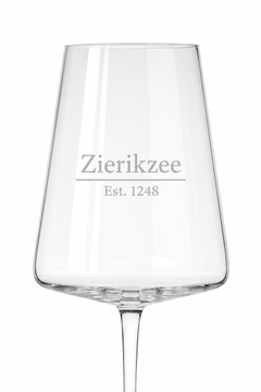 Gegraveerd wijnglas Zierikzee met oprichtingsjaar | Zeeuws cadeau